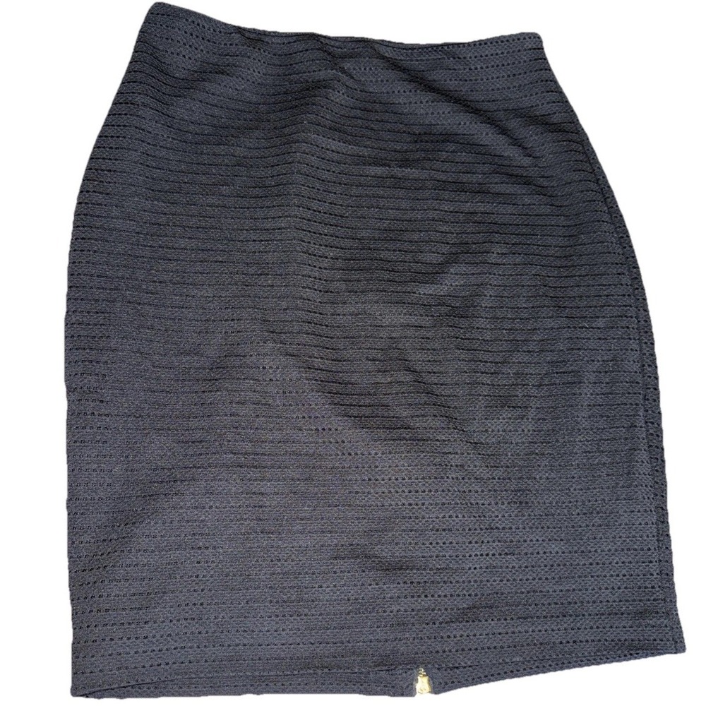 Guess Skirt Women's Mesh Pencil‎ Skirt Black Large Prominent Gold Zipper